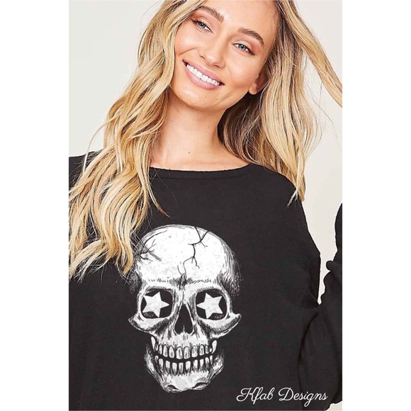 ❤️LAST 1! Softest Star Skull Hacci Knit Sweatshirt - Picture 5 of 6